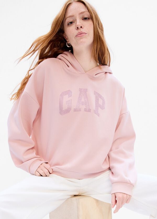 Ovs Felpa oversize con logo in strass