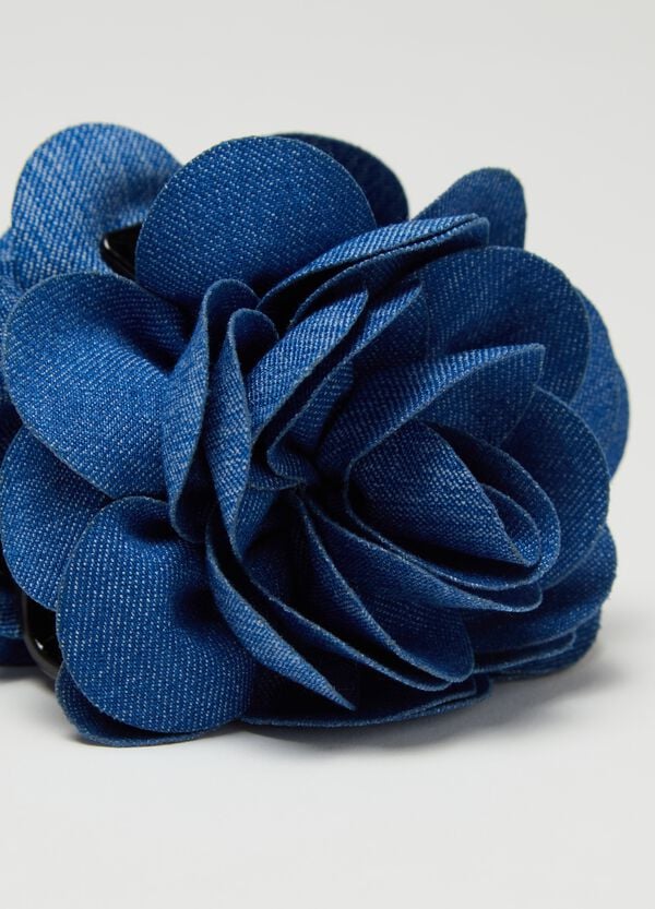 Ovs Fermaglio per capelli floreale effetto denim