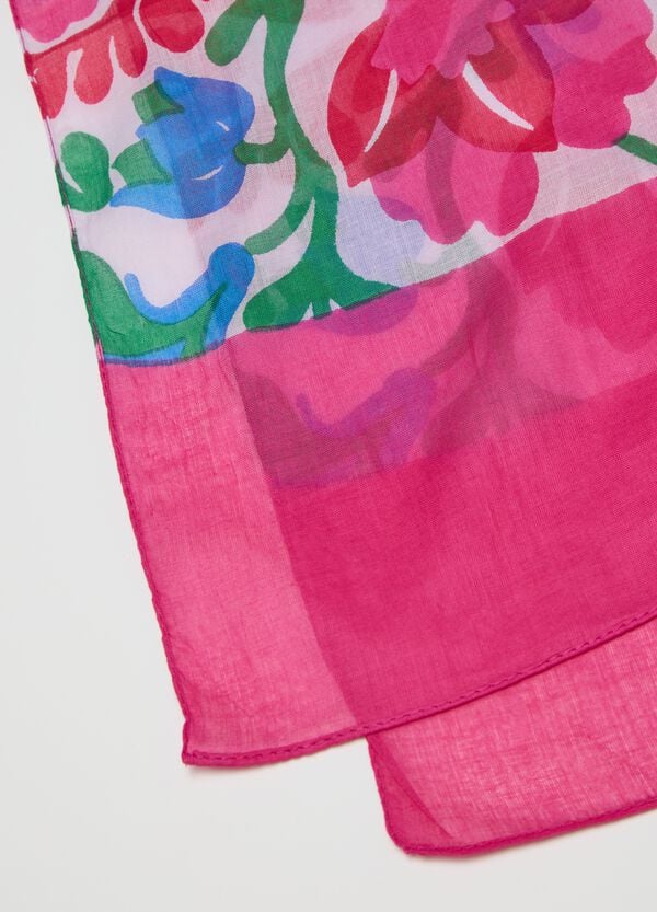 Ovs Foulard In Cotone Con Stampa Floreale Rosa