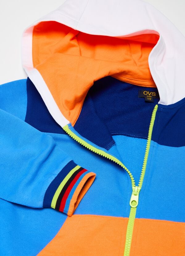Ovs Full-zip Color Block Con Cappuccio