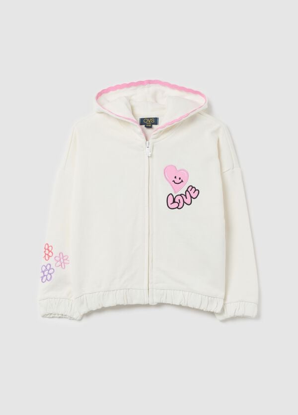 Ovs Full-zip con cappuccio e stampa "Girl Power"