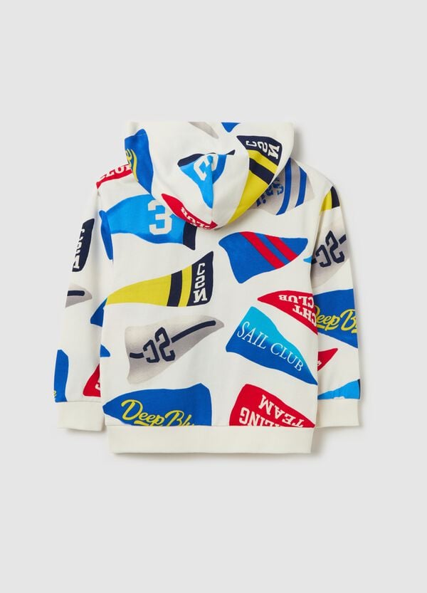 Ovs Full-zip Con Cappuccio E Stampa Motivo Nautica