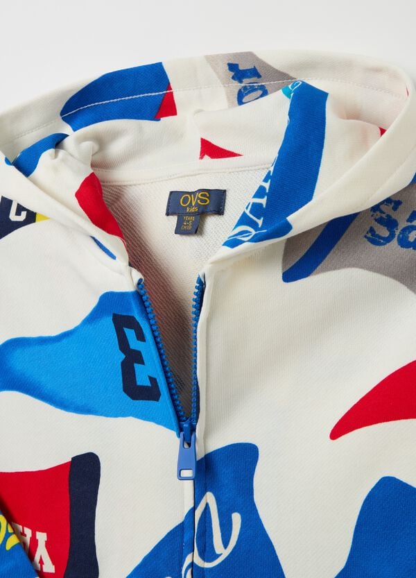 Ovs Full-zip Con Cappuccio E Stampa Motivo Nautica