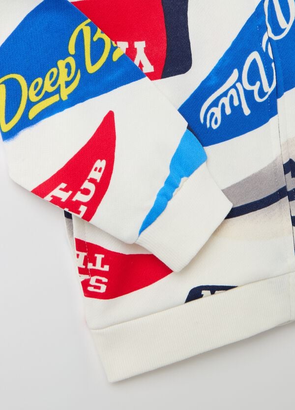 Ovs Full-zip Con Cappuccio E Stampa Motivo Nautica