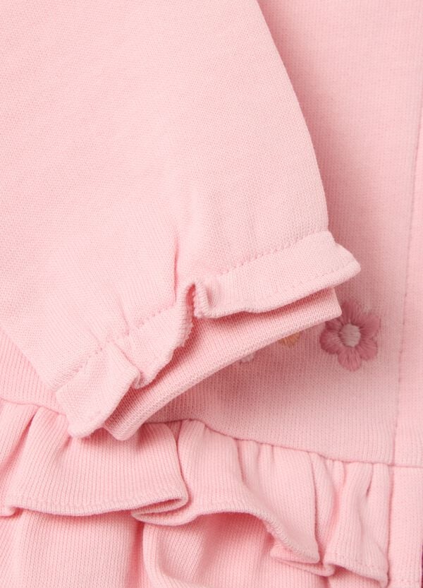 Ovs Full-zip In French Terry Con Ricamo Fiorellini