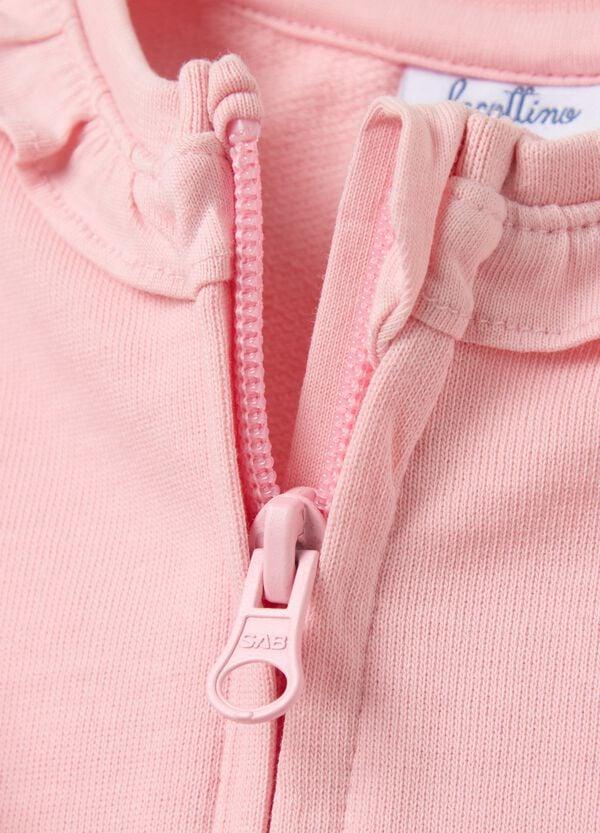 Ovs Full-zip In French Terry Con Ricamo Fiorellini