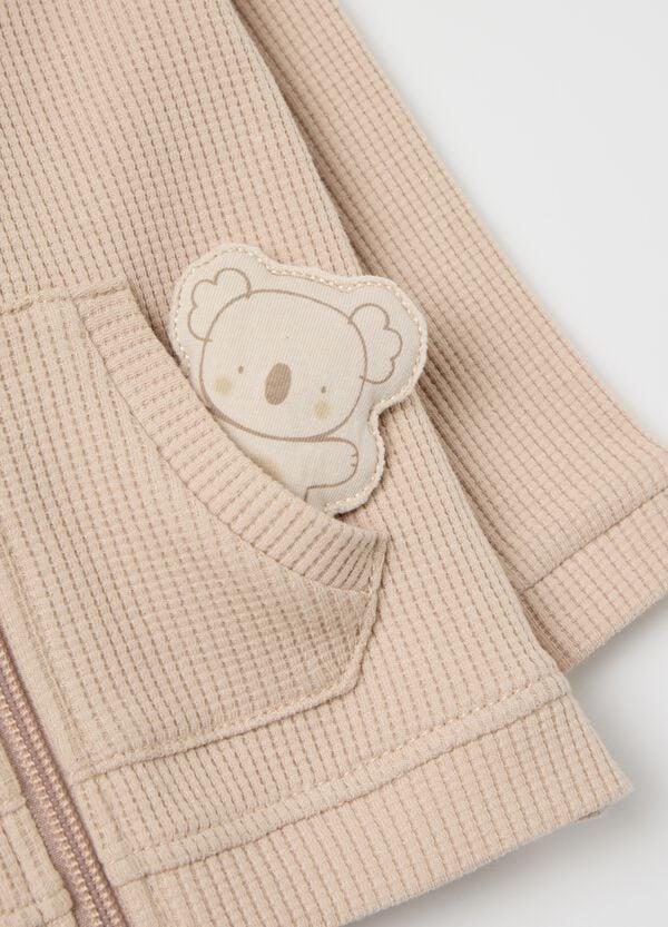 Ovs Full-zip Waffle Con Cappuccio E Koala