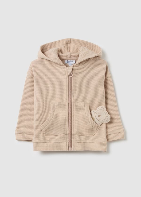 Ovs Full-zip waffle con cappuccio e koala