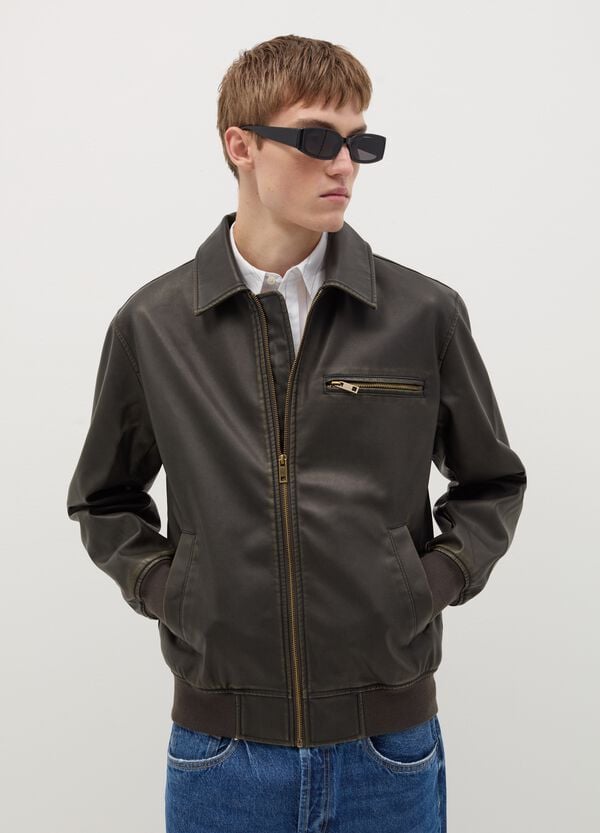 Ovs Giacca biker effetto spalmato