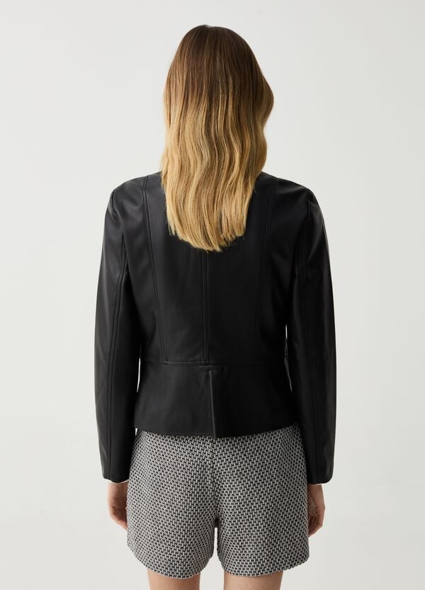 Ovs Giacca Chiodo Effetto Lucido Full-zip