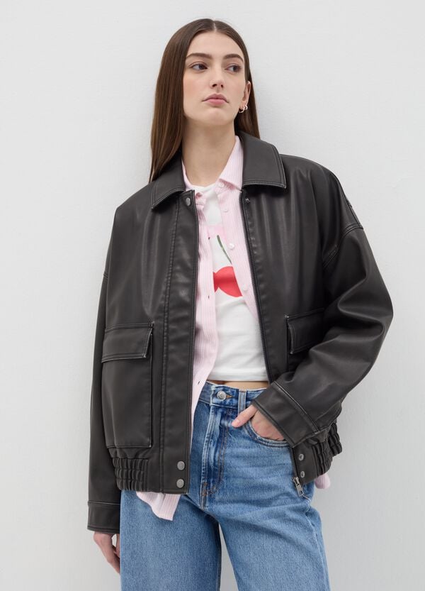 Ovs Giacca corta bomber effetto lucido