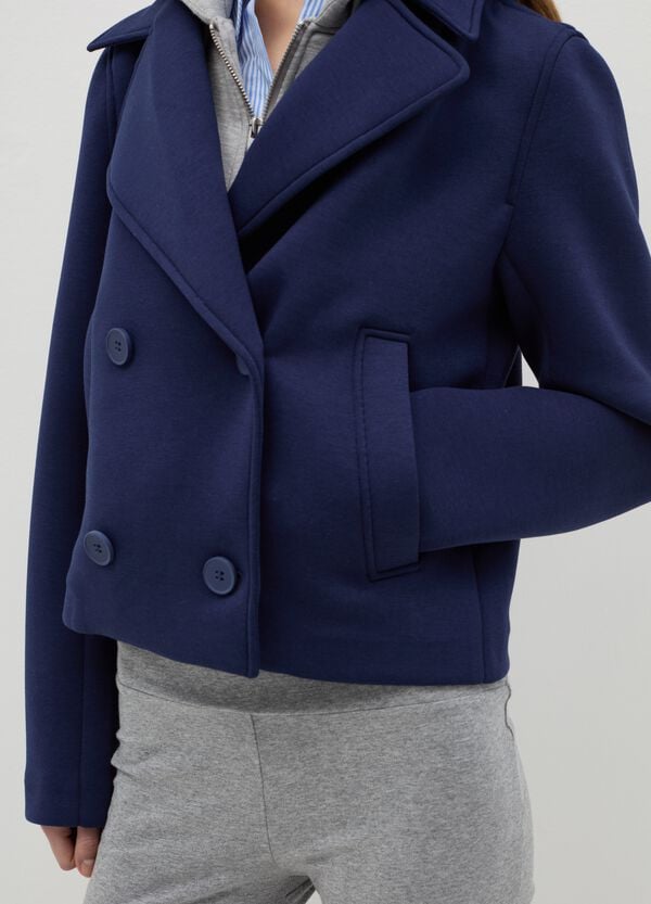 Ovs Giacca Corta Caban Doppiopetto Blu