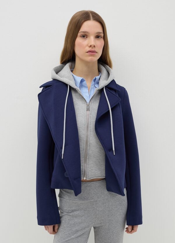 Ovs Giacca corta caban doppiopetto blu