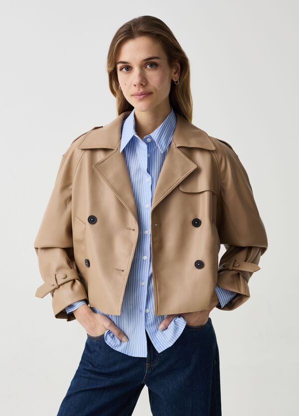 Ovs Giacca corta doppiopetto effetto lucido