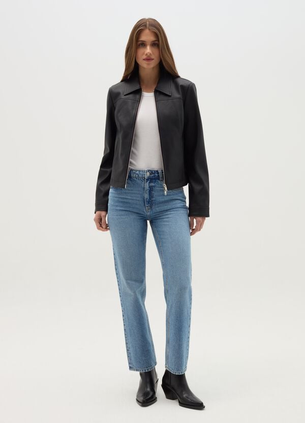 Ovs Giacca Corta Full-zip Effetto Lucido