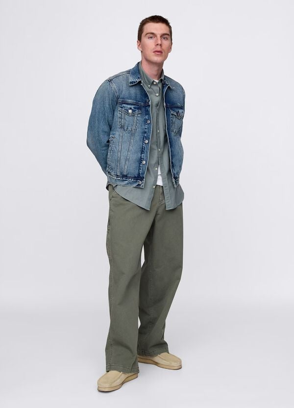 Ovs Giacca Corta In Denim Acid Wash