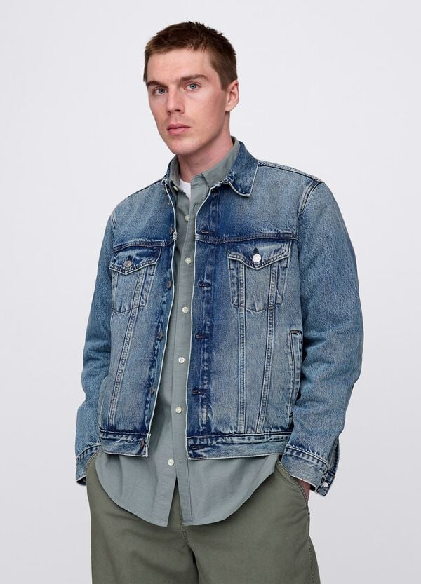 Ovs Giacca corta in denim acid wash