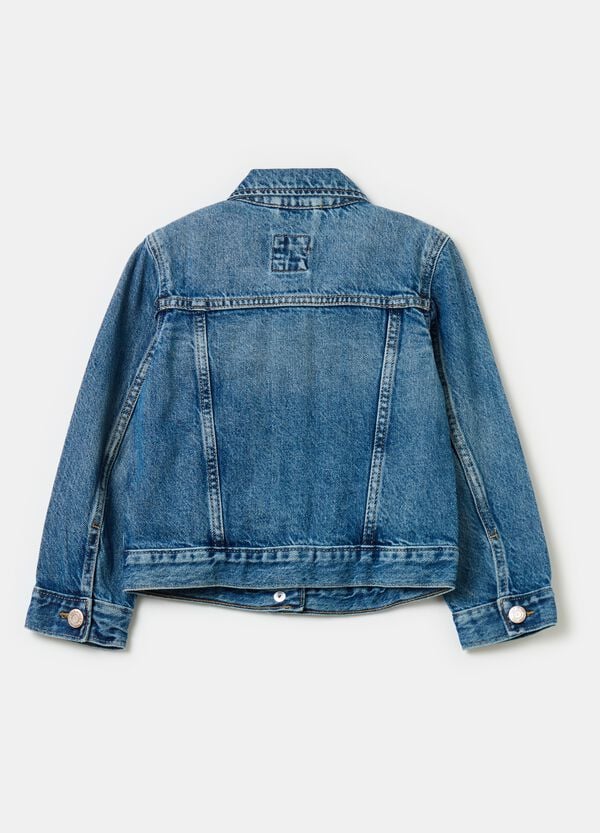 Ovs Giacca Corta In Denim Acid Wash