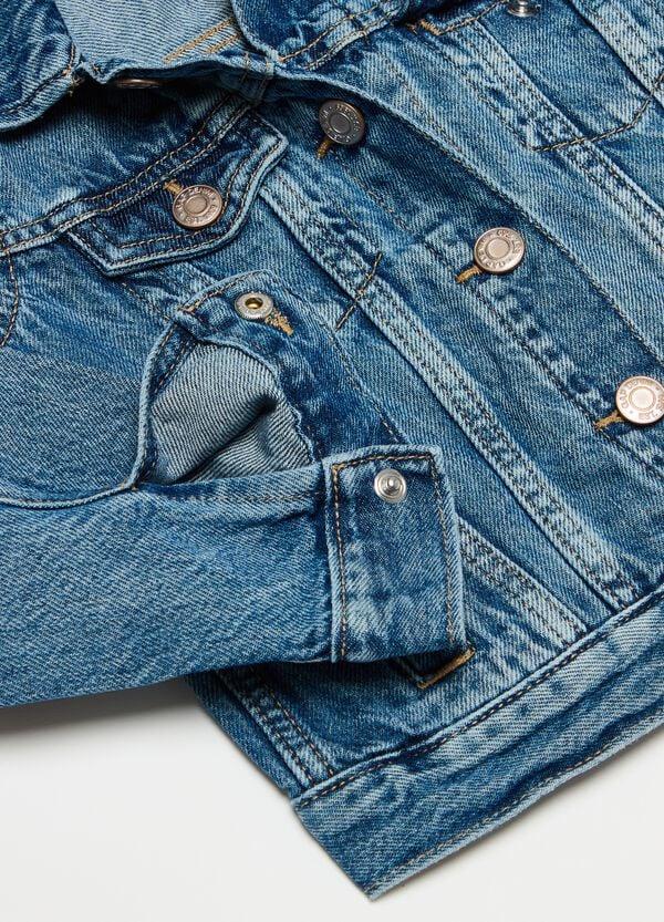 Ovs Giacca Corta In Denim Acid Wash