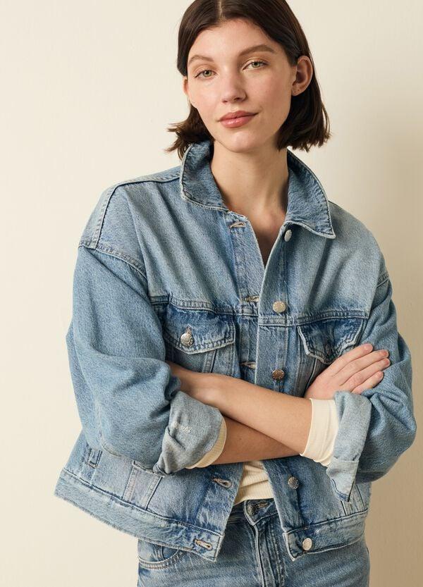 Ovs Giacca corta in denim acid wash