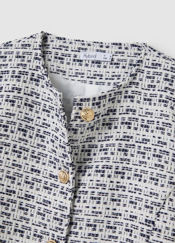 Ovs Giacca Corta In Tweed Bianca E Nera