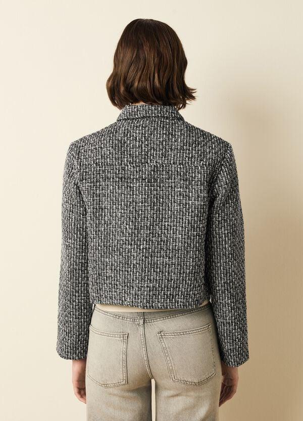 Ovs Giacca Corta In Tweed Con Trama Geometrica