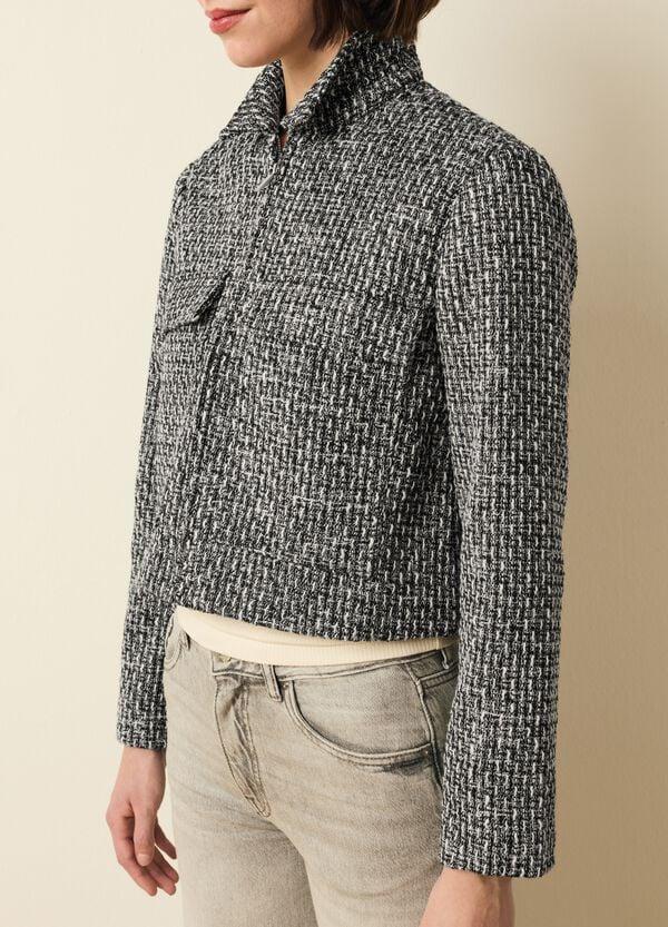 Ovs Giacca corta in tweed con trama geometrica