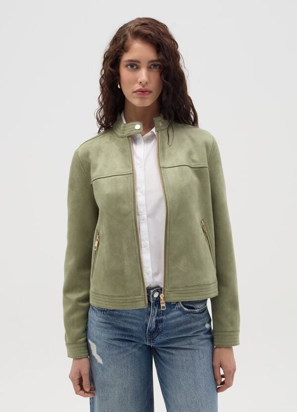 Ovs Giacca Corta Scamosciata Full-zip