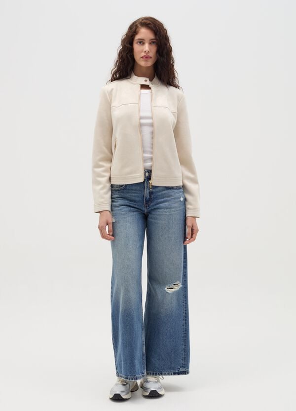 Ovs Giacca Corta Scamosciata Full-zip