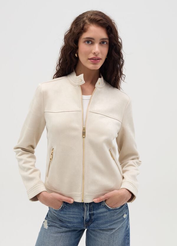 Ovs Giacca corta scamosciata full-zip