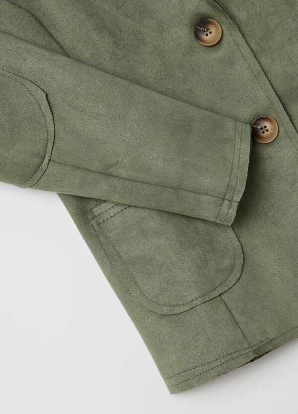 Ovs Giacca Corta Scamosciata Verde