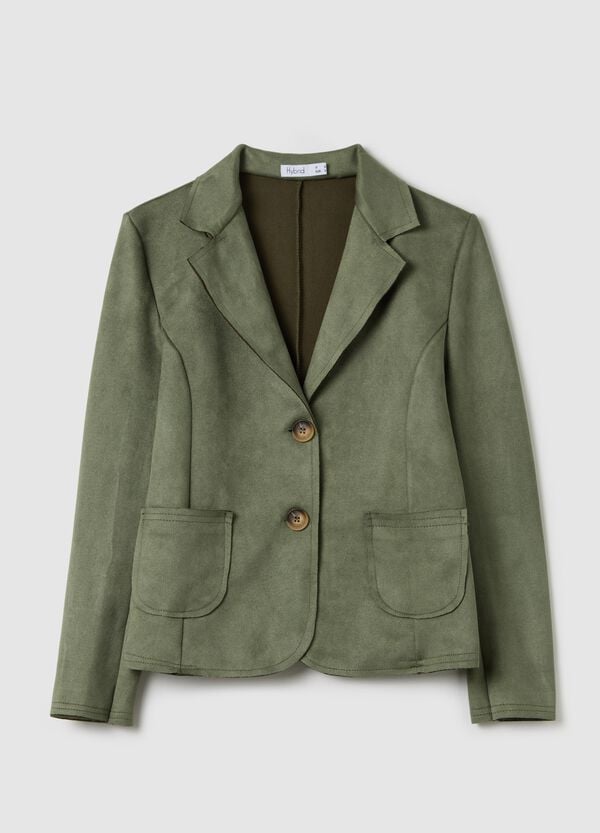 Ovs Giacca corta scamosciata verde