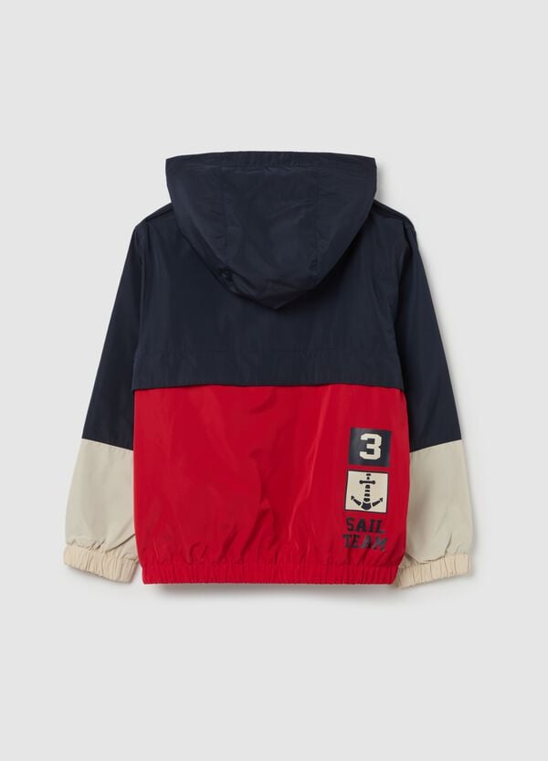 Ovs Giacca Impermeabile Color Block Con Cappuccio