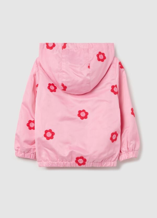 Ovs Giacca Impermeabile Con Cappuccio Ricamo Fiori