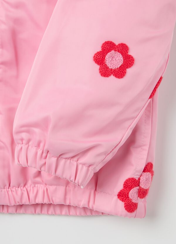 Ovs Giacca Impermeabile Con Cappuccio Ricamo Fiori
