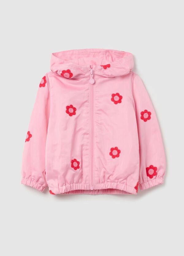 Ovs Giacca impermeabile con cappuccio ricamo fiori