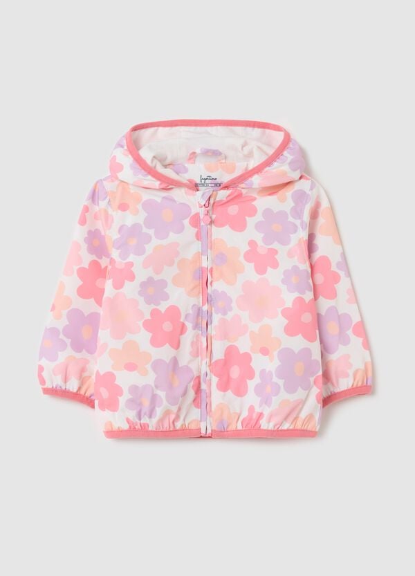 Ovs Giacca impermeabile con cappuccio stampa fiori