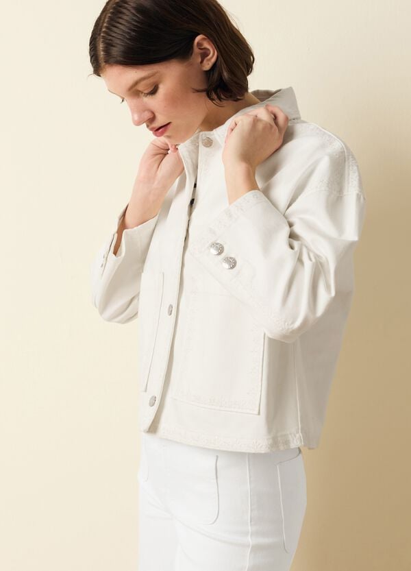 Ovs Giacca in denim con dettagli ricamati