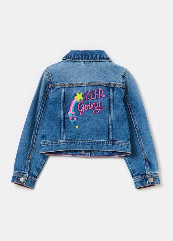 Ovs Giacca In Denim Con Ricamo Lettering