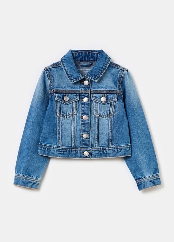 Ovs Giacca in denim con ricamo lettering