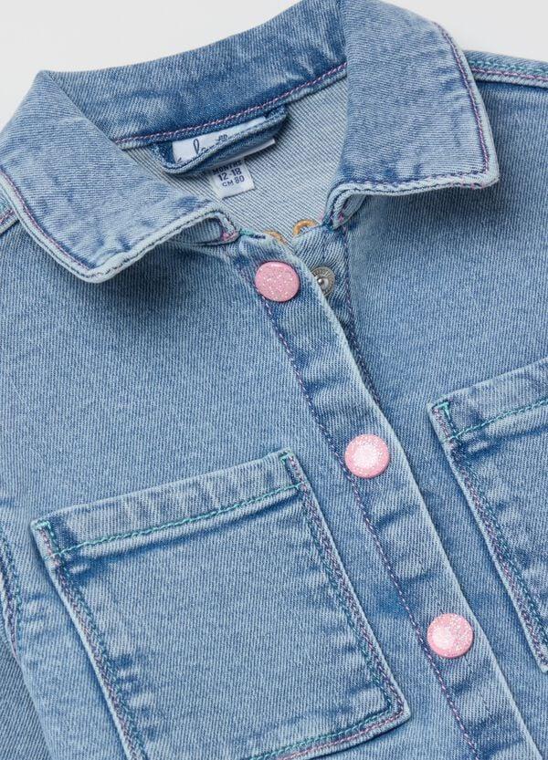 Ovs Giacca In Denim Con Tasche E Ricamo Cuori