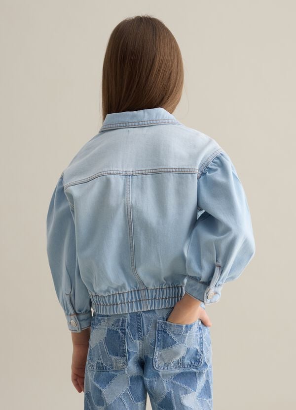 Ovs Giacca In Denim Con Tasche E Ricamo Logo