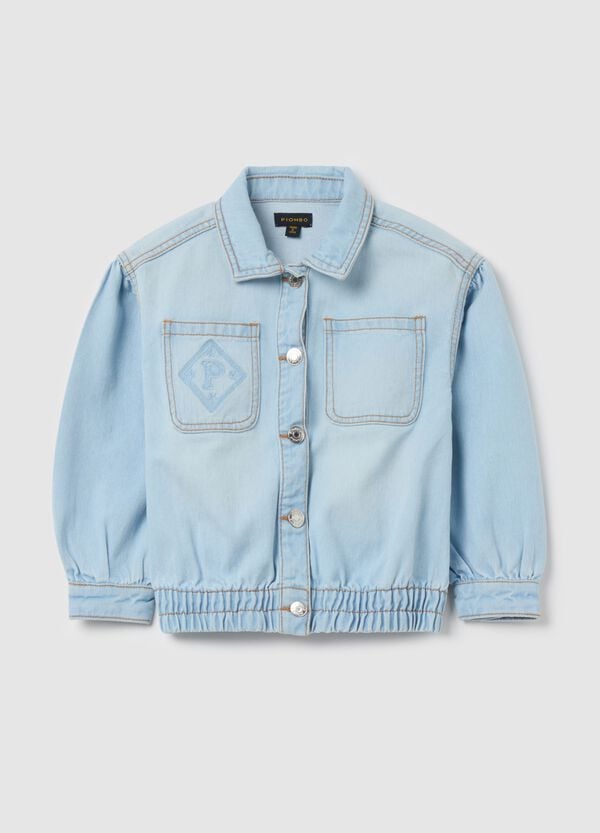 Ovs Giacca In Denim Con Tasche E Ricamo Logo