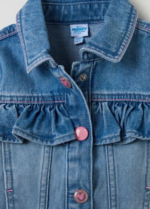 Ovs Giacca In Denim Con Volant E Ricamo Minnie