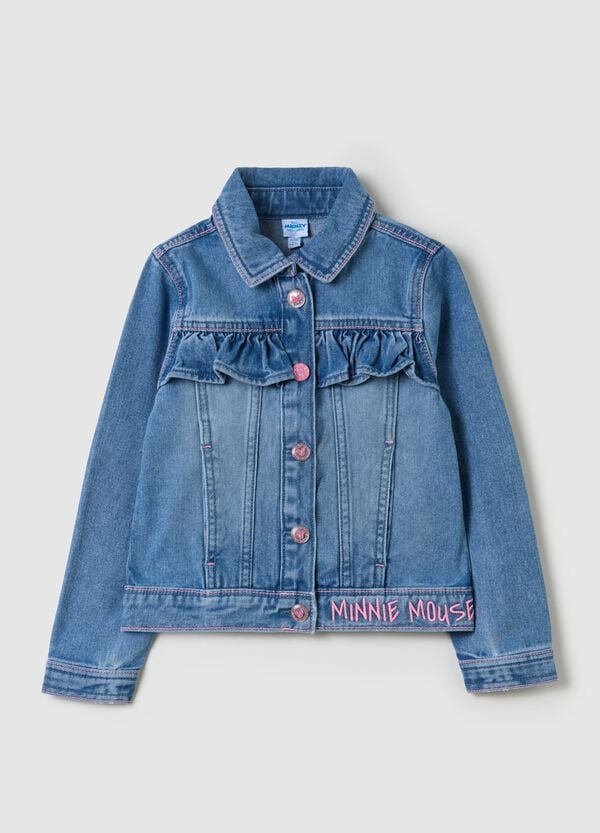 Ovs Giacca in denim con volant e ricamo Minnie