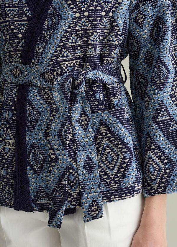 Ovs Giacca Kimono In Fantasia Geometrica Jacquard