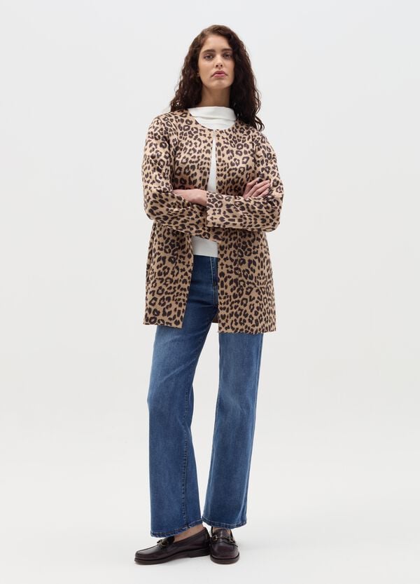 Ovs Giacca lunga aperta animalier