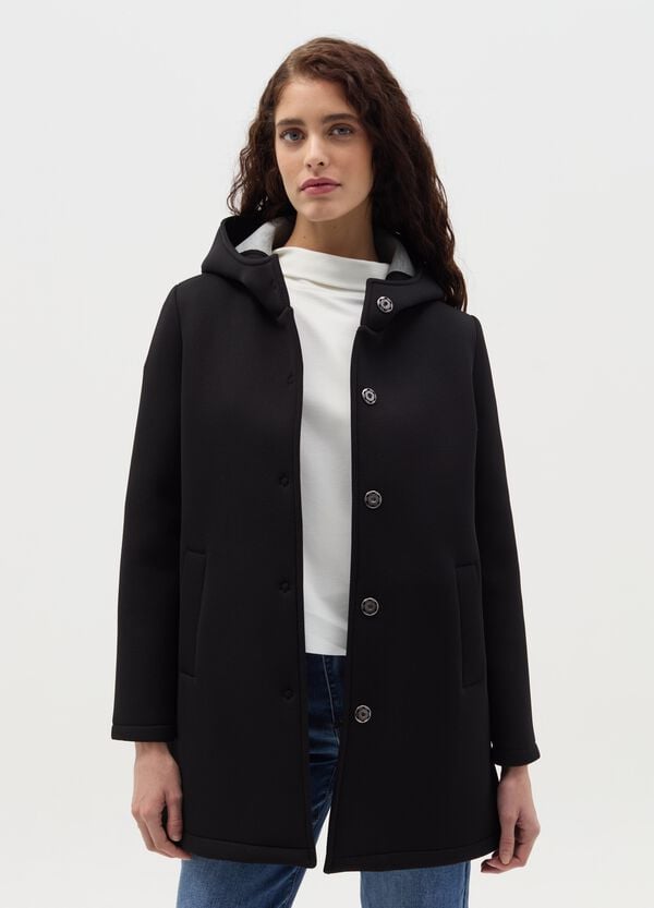 Ovs Giacca Lunga Con Cappuccio E Bottoni