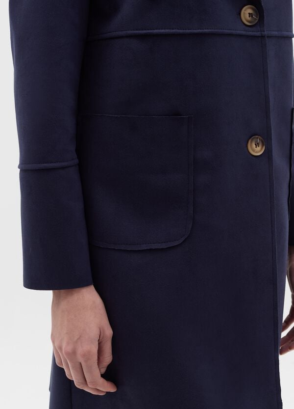 Ovs Giacca Lunga Scamosciata Con Bottoni