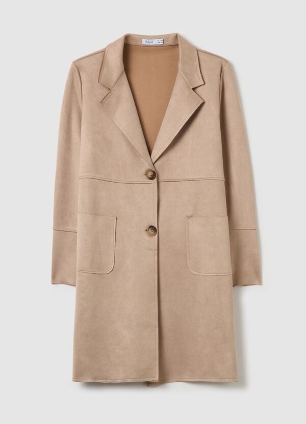 Ovs Giacca lunga scamosciata con bottoni